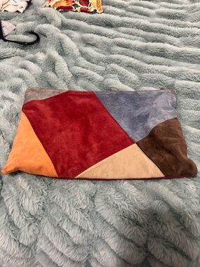 Colorblock Suede and leather bag - Multi Color